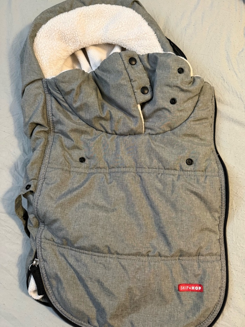 Skip Hop Gray Quilted Winter Infant Car Seat Cover